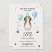 Invitation Beagle laisse Pawty Chien Chien Chien Chien Chiot  (Devant)