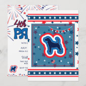 Invitation Beagle Patriotique Fireworks 4 juillet BBQ Party (Devant / Derrière)
