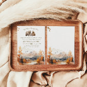 Invitation Bear Adventure Fall Mountains Baby shower neutre