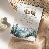 Invitation Bear Adventure Winter Mountains Baby shower