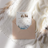 Invitation Bear Adventure Winter Mountains Baby shower