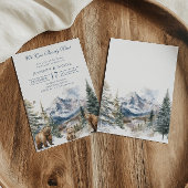 Invitation Bear Adventure Winter Snow Mountain Baby shower