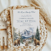 Invitation Bear Adventure Winter Snow Mountain Baby shower