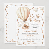 Invitation Bear Baby shower à air chaud, vers le haut et vers (Devant / Derrière)