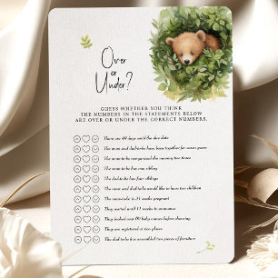 Invitation Bear Baby shower Game Over ou Under?