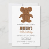 Invitation Bear Balloon animal fête d'anniversaire (Devant)