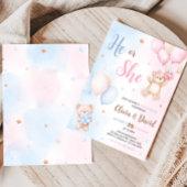 Invitation Bear Balloon Gender Reveal