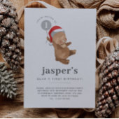 Invitation Bear Balloon Santa Hat photo premier anniversaire