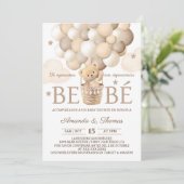 Invitation Bear Balloons Baby shower espagnol (Debout devant)