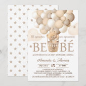 Invitation Bear Balloons Baby shower espagnol (Devant / Derrière)