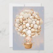 Invitation Bear Balloons Bearly Wait garçon Baby shower (Dos)