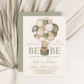 Invitation Bear Balloons garçon Baby shower espagnol Invitati
