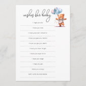 Invitation Bear Balloons Wings for Baby shower Game Card (Devant)