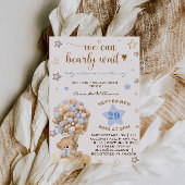 Invitation Bear Bearly Wait Baby shower bleu clair