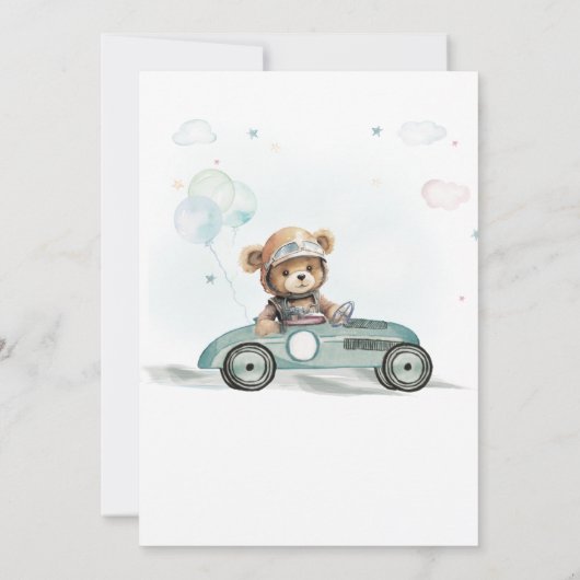 Invitation Bear Boy First Birthday and Baptism (Dos)