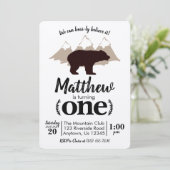 Invitation Bear Boy Premier anniversaire Lumberjack Kraft (Debout devant)