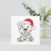 Invitation Bear Christmas Winter Animals Polar Bears (Debout devant)