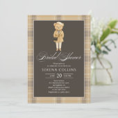 Invitation Bear Club Neutral Beige Fall Fête des mariées (Debout devant)