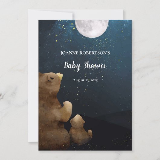 Invitation Bear Devinez Le Baby shower Prix Jeu (Dos)