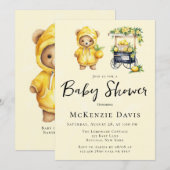 Invitation Bear En Teddy Et Baby shower De Socle En Lemonade (Devant / Derrière)