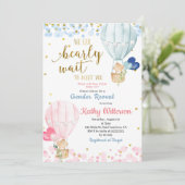 Invitation Bear Hoit Air Balloon Baby shower de révélation de (Debout devant)