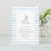 Invitation Bear marin Bear Bleu Bleu Bande Anniversaire (Debout devant)