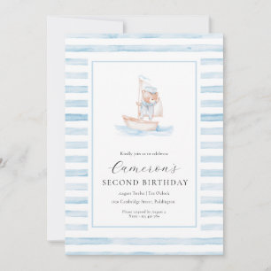 Invitation Bear marin Bear Bleu Bleu Bande Anniversaire
