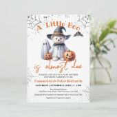Invitation Bear mignonne, fantôme et Citrouille Baby shower d (Debout devant)