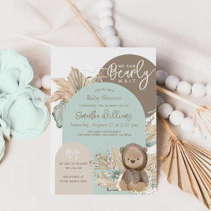Invitation Bear Modern Boho Baby shower neutre genre