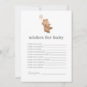 Invitation Bear Pink Balloon Wives for Baby Card (Devant)