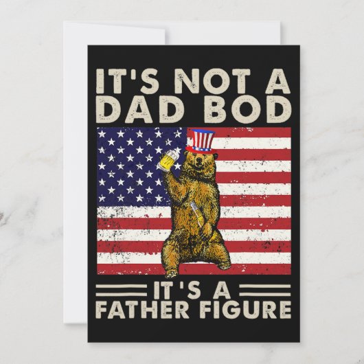 Invitation Bear Retro C'Est Pas Papa Bod C'Est Un Père Figure (Devant)
