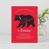 Invitation Bear Silhouette Graduation Party (Debout devant)
