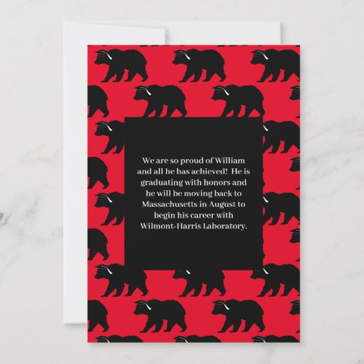 Invitation Bear Silhouette Graduation Party (Dos)