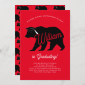 Invitation Bear Silhouette Graduation Party (Devant / Derrière)