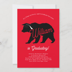 Invitation Bear Silhouette Graduation Party