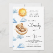 Invitation Bear Sunshine Baby Boy Douche (Devant)