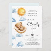 Invitation Bear Sunshine Baby Boy Douche (Devant / Derrière)