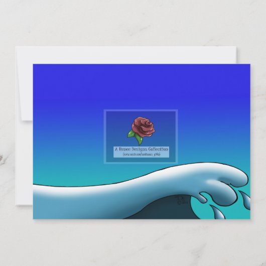 Invitation Bear Surfer fête d'anniversaire (Dos)