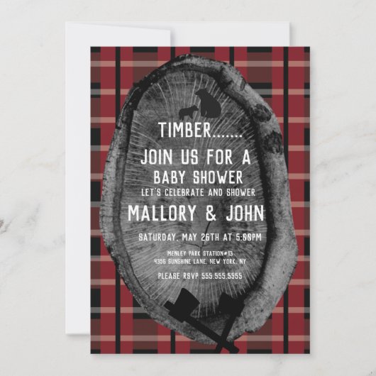 Invitation Bear Trail Woods Adventure Lumbar Jack (Devant)