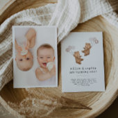 Invitation Bear Twin Girls Photo Joint 1er anniversaire Invit