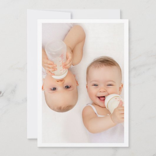 Invitation Bear Twin Girls Photo Joint 1er anniversaire Invit (Dos)