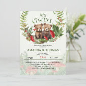 Invitation Bear Twins Woodland Baby shower à thème (Debout devant)