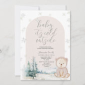 Invitation Bear Winter Snowflakes Baby shower des arbres (Devant)