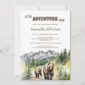 Invitation Bear Woodland Laisser L'Aventure Commencer Le Baby (Devant)