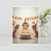 Invitation Bearded dragon party animals, chameleon birthday  (Debout devant)