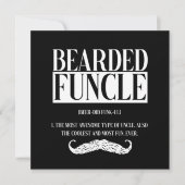 Invitation Bearded Funcle Uncle Nephew Niece Godfather (Devant)