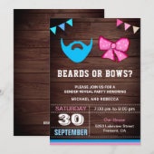Invitation Beares ou Bows Genre Reveal Party (Devant / Derrière)