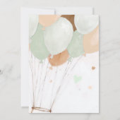 Invitation Bearly Wait Balloons Bow Sage Tan Chic Baby shower (Dos)