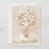 Invitation Bearly Wait Bear Balloons garçon fille Baby shower (Dos)