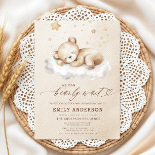 Invitation Bearly Wait Beige Genre Neutre Baby shower